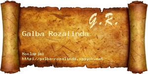 Galba Rozalinda névjegykártya